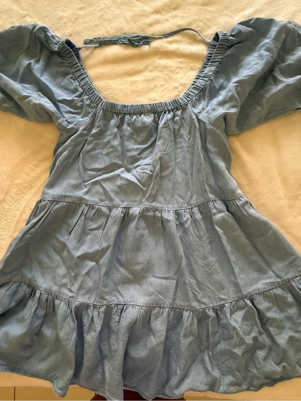 Primark Light Blue Tiered Peasant Dress for Girls